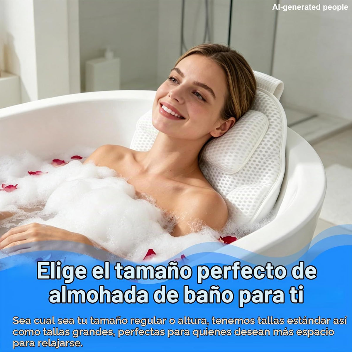 Almohada de baño extra gruesa en forma de pétalos para cabeza, cuel...