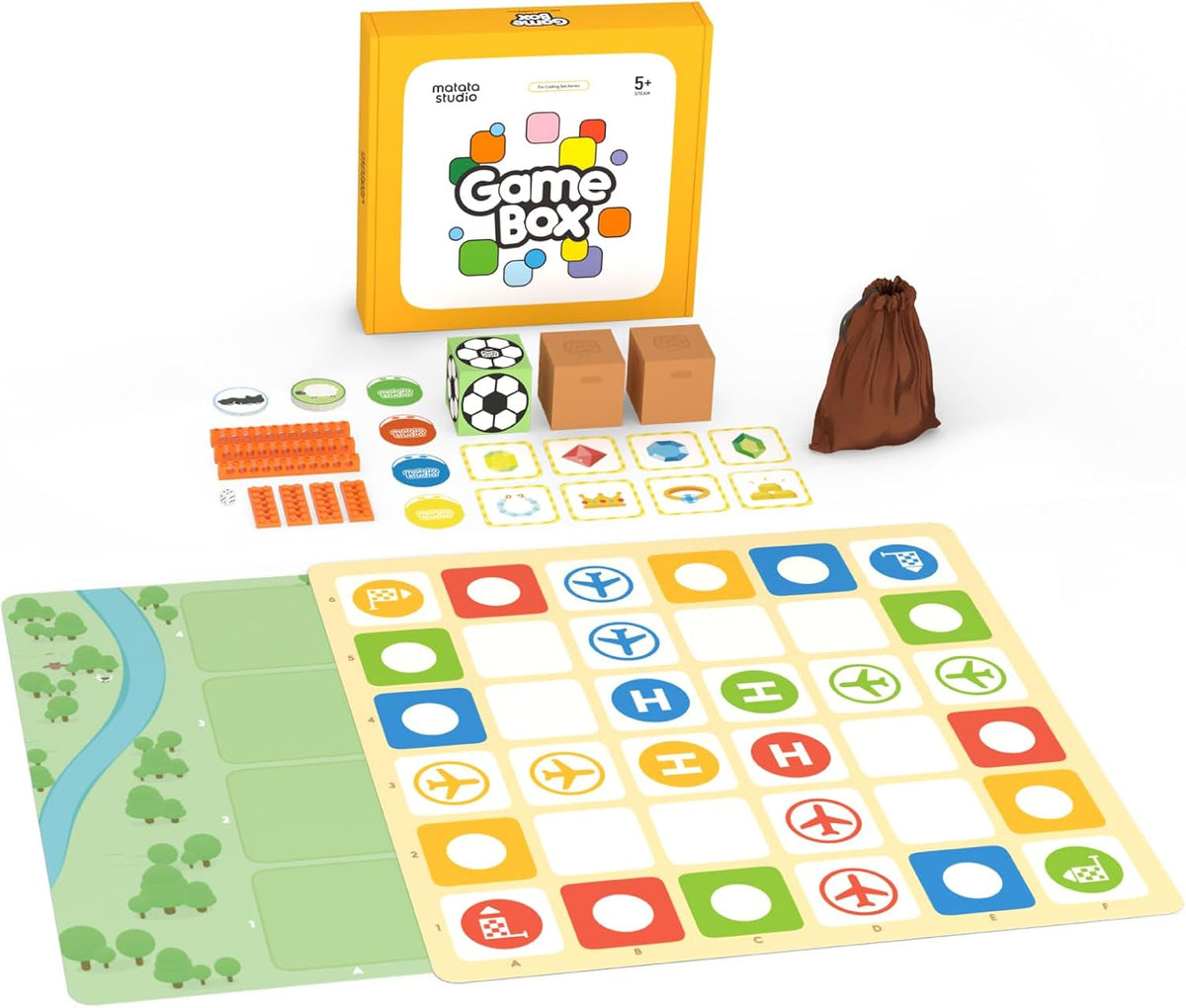 MatataStudio Caja de juegos, 5 juegos de mesa de programación para...