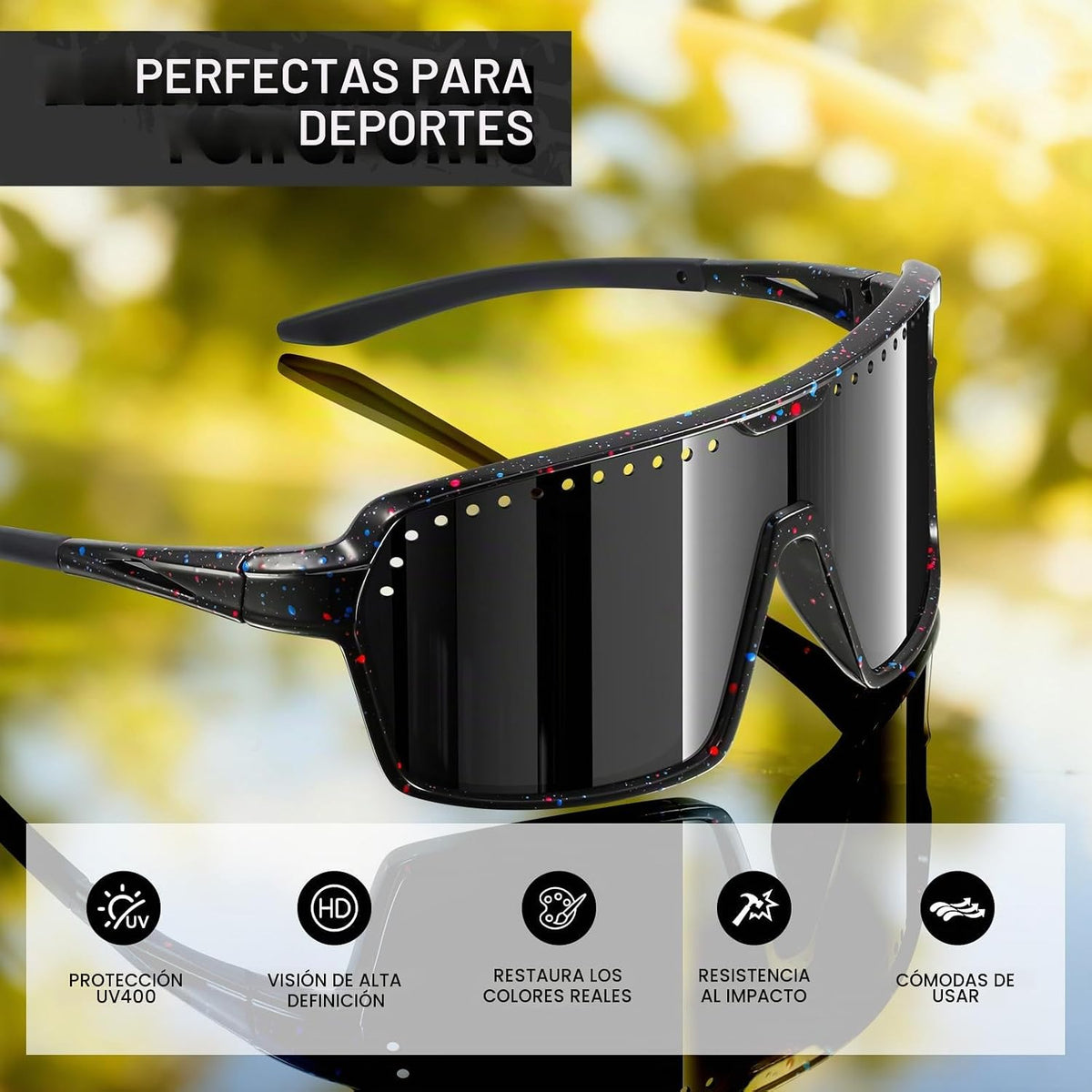 KUGUAOK Gafas de sol polarizadas deportivas para hombre y mujer, ga...