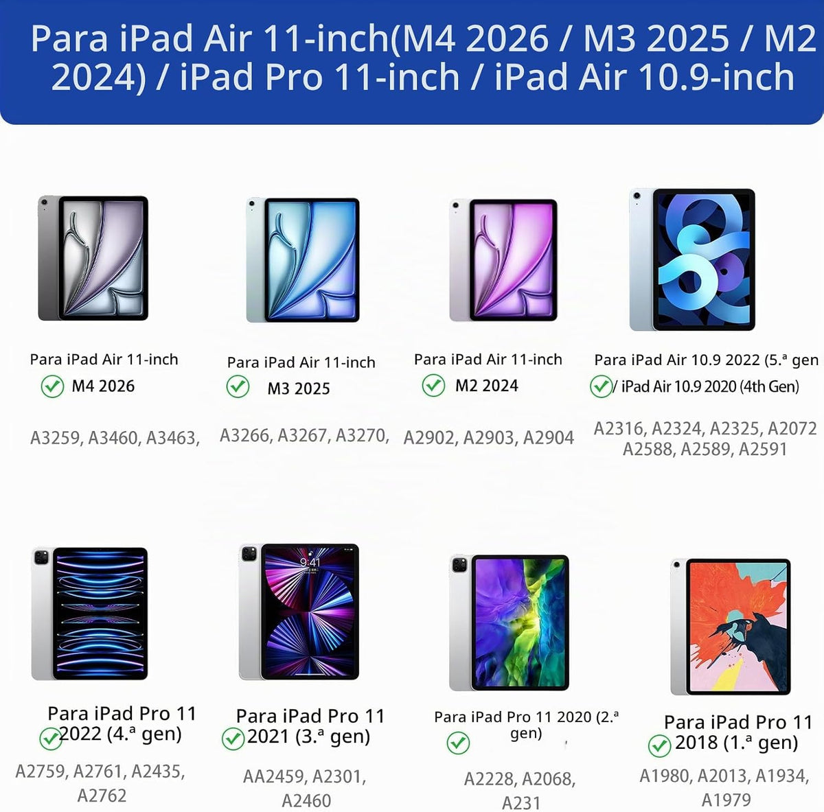 Funda de teclado con lápiz capacitivo para iPad Air de 11 pulgadas...