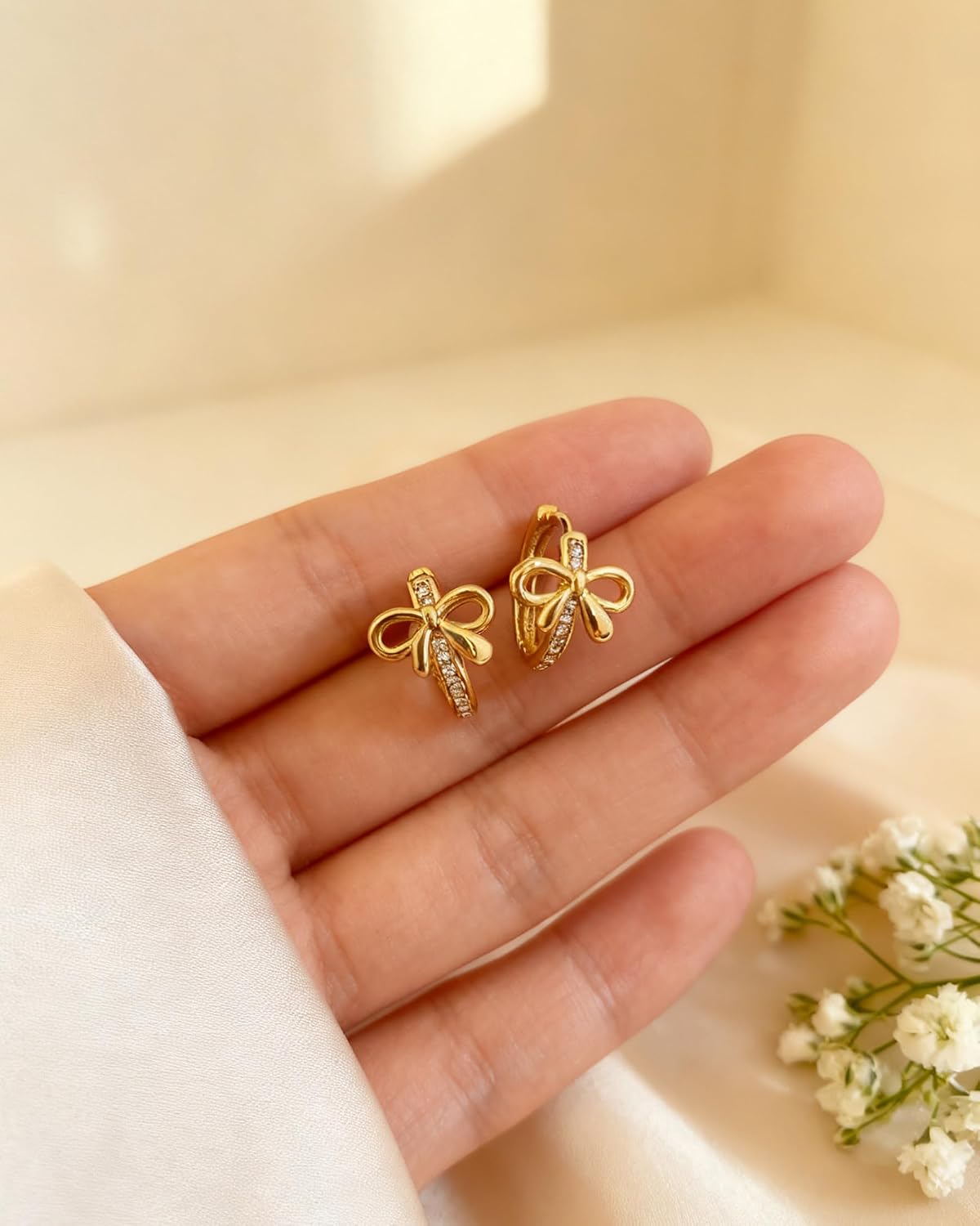 Aretes de ópalo chapados en oro de 14 quilates para mujer, aretes d...