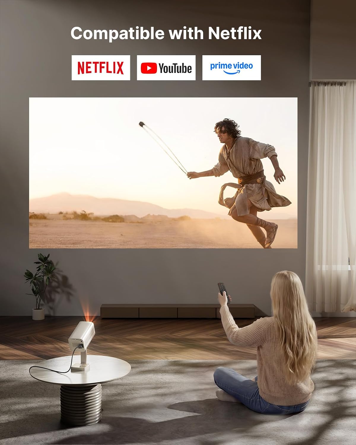 [Ahora con Netflix y 2800 ANSI] Mini proyector con WiFi y Bluetooth...