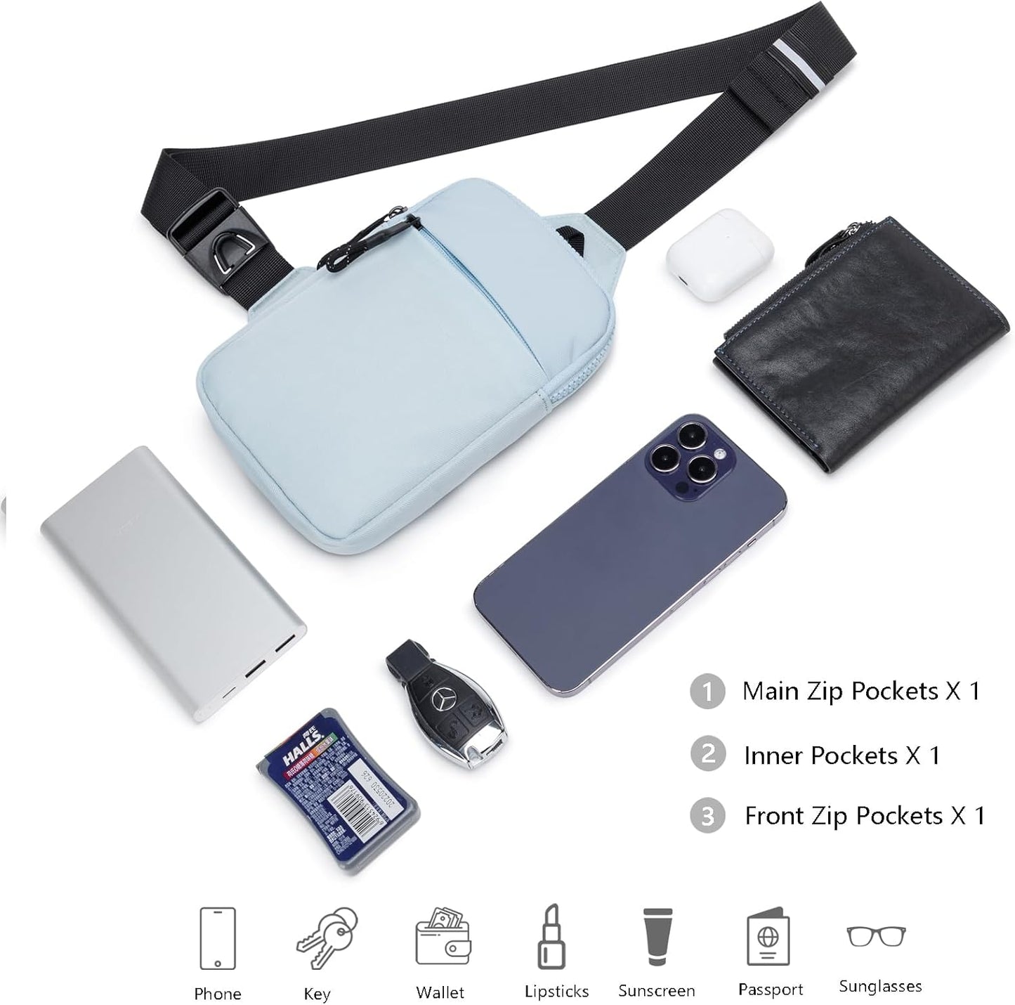 higouta Mini bolso bandolera para hombres y mujeres, pequeño bolso...