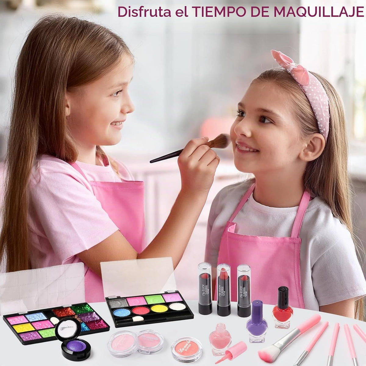 Golray - Kit de maquillaje infantil para niñas, juego de maquillaje...