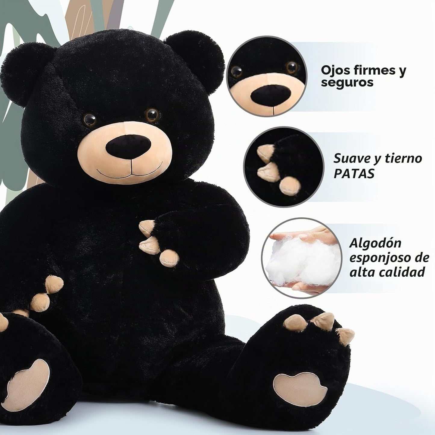 MorisMos Oso de peluche gigante de 5 pies, 59 pulgadas, oso de pelu...