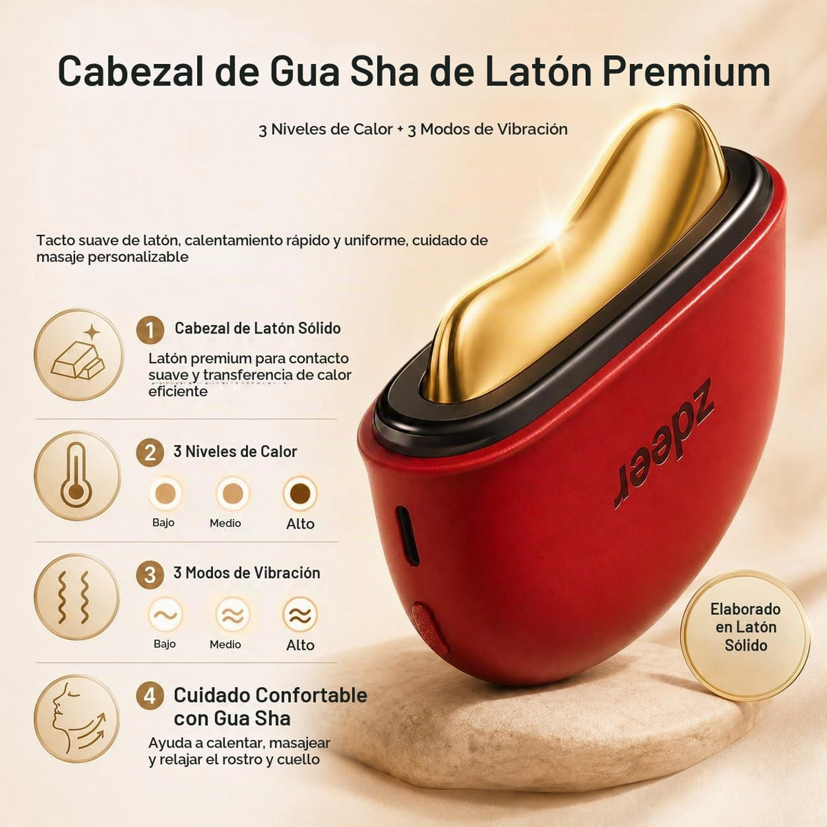 ZDEER Terapia de luz roja LED para masajeador facial y cuello, disp...