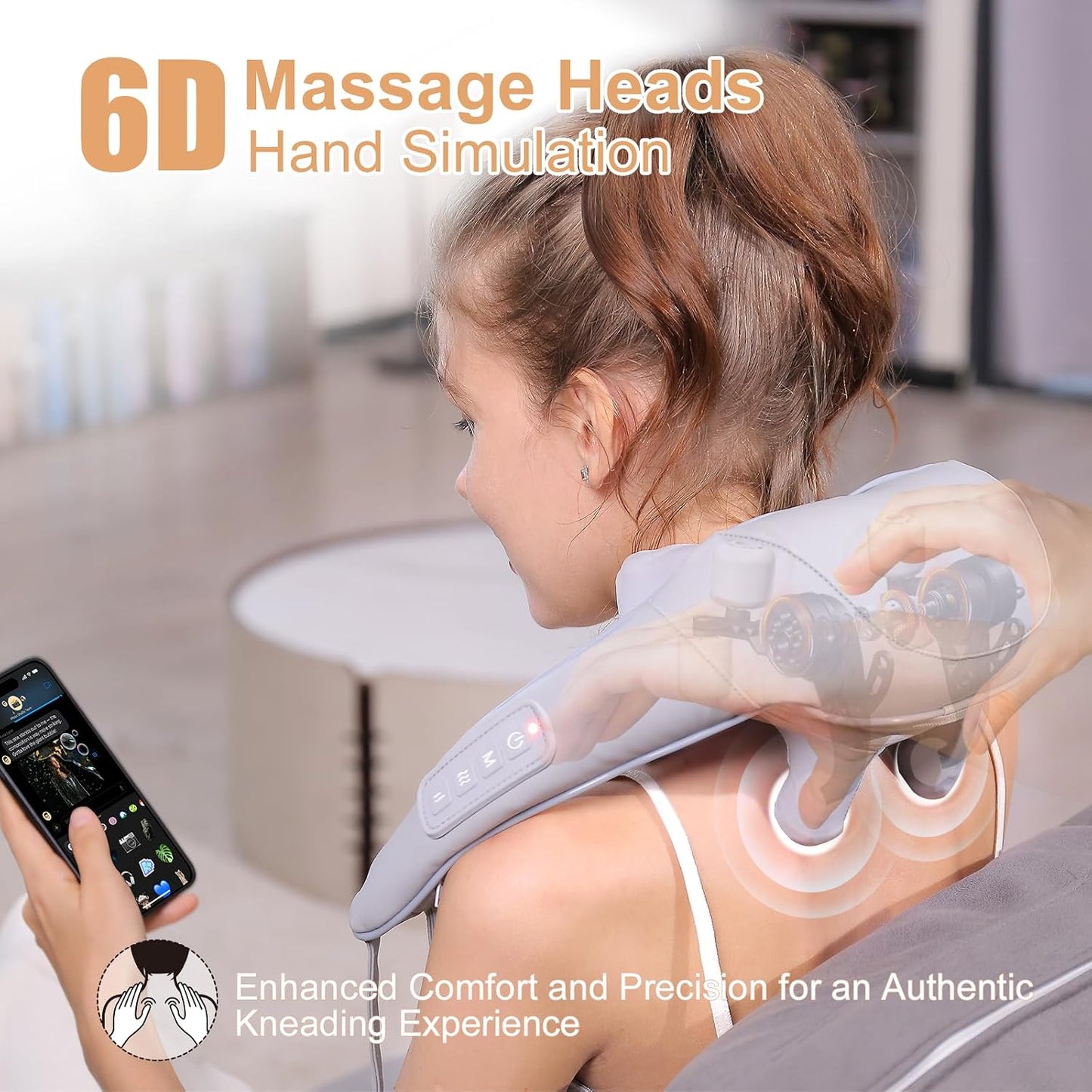 MASGRE Shiatsu Masajeador de cuello y hombros con calor para alivia...