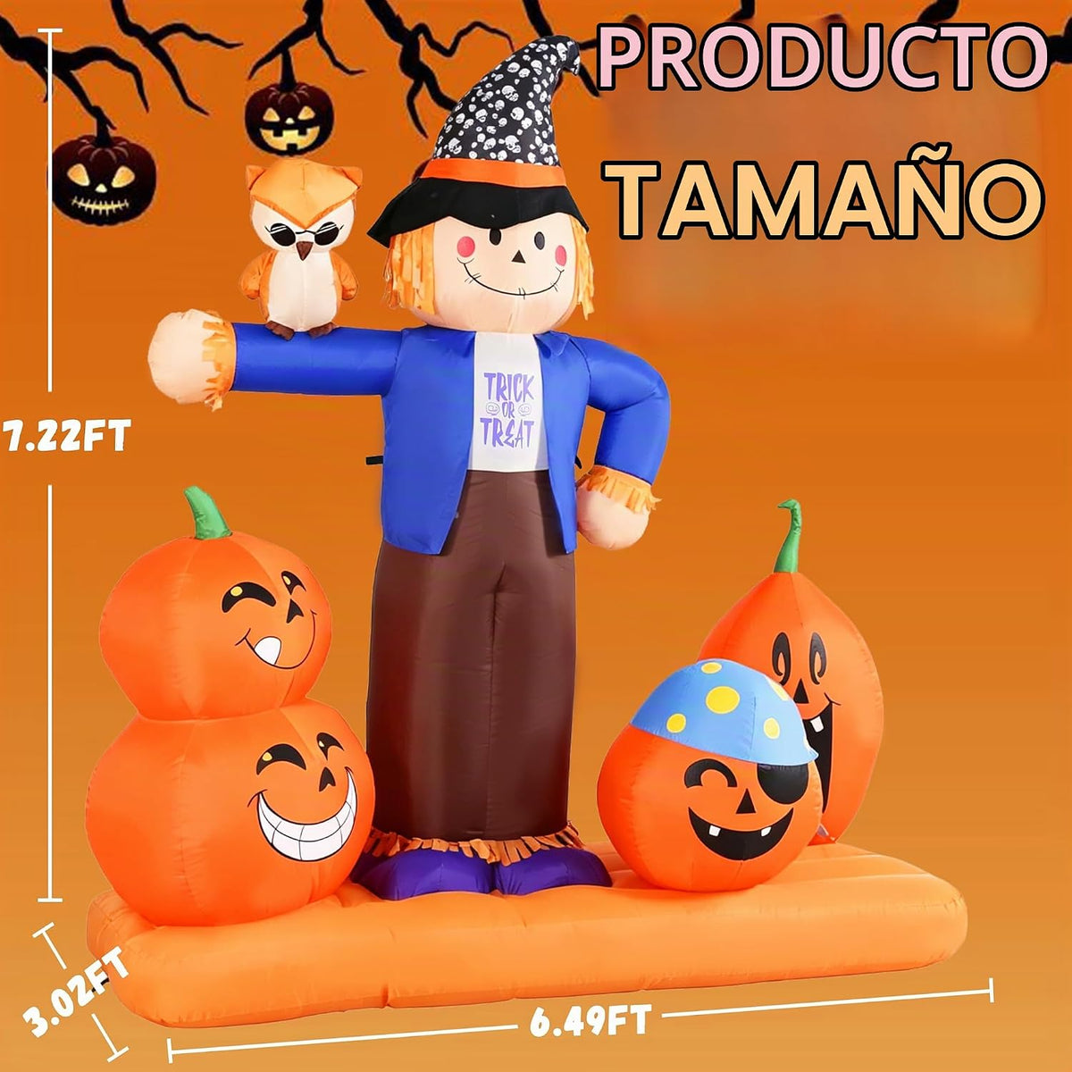 GIFTFIND Decoraciones inflables de Halloween de 7.22 pies para exte...