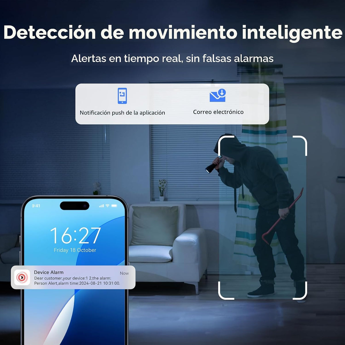 VORGUT Sistema de cámara de seguridad con cable para exteriores, 4C...