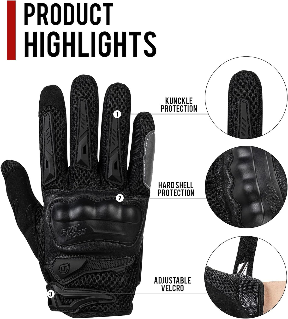 IRON JIA'S Guantes de motocicleta para hombres y mujeres - Guan...