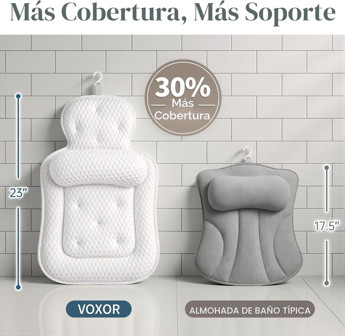 Almohadas de baño para tina, acogedor cojín de bañera para cabeza y...