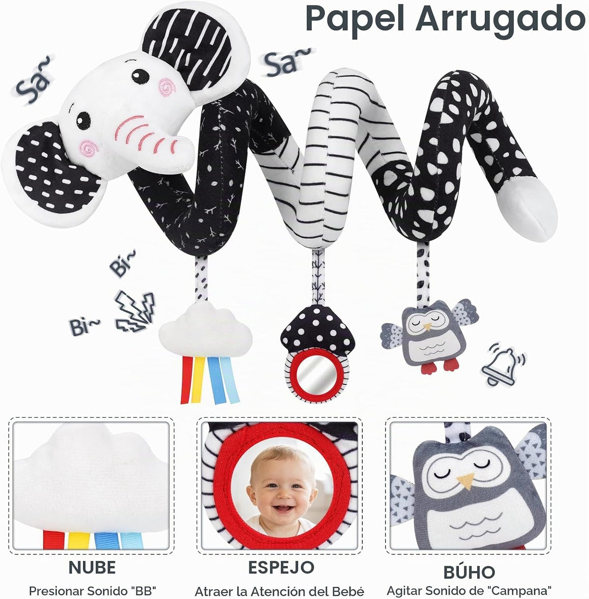 Joyreal Juguetes sensoriales de alto contraste para recién nacidos,...