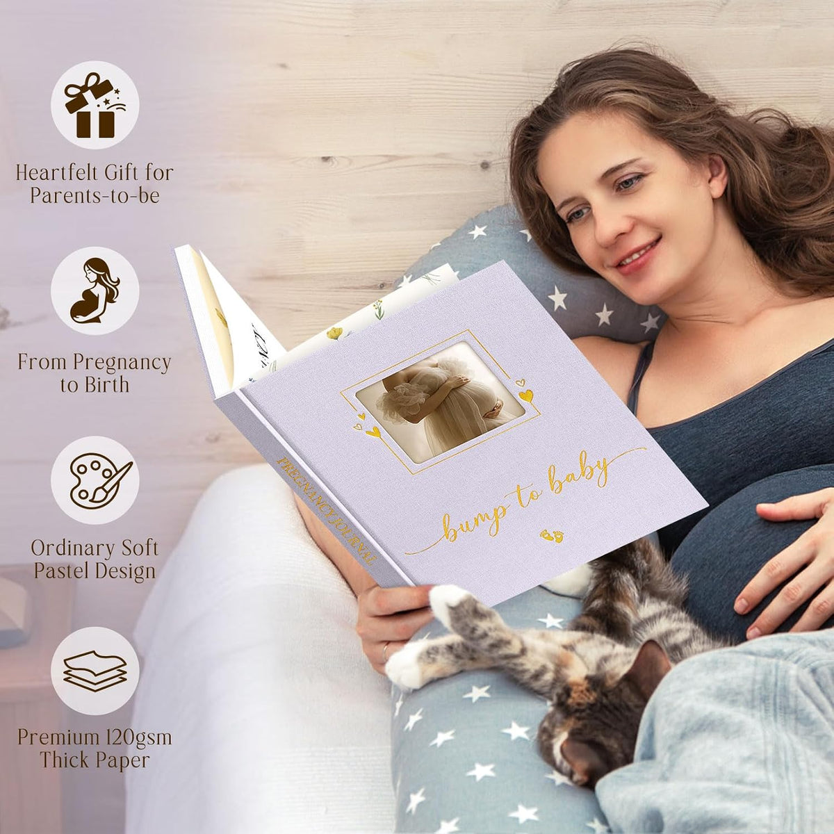 Lanpn Mi Diario de Embarazo Libro de Memoria para Mamá Primeriza, A...