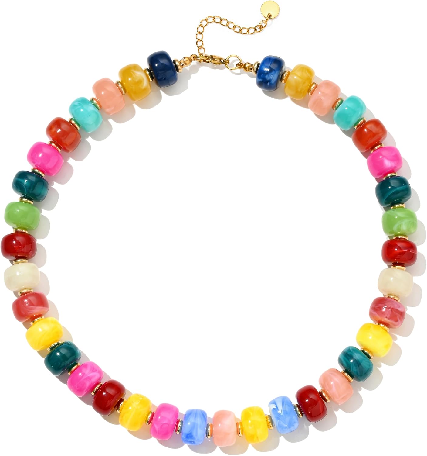 Abiotp Collar bohemio colorido con cuentas gruesas para mujer, garg...
