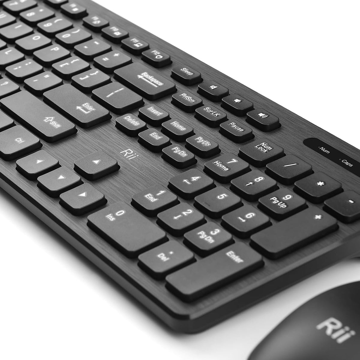Combo de teclado y mouse inalámbricos: teclado estándar Rii para PC...
