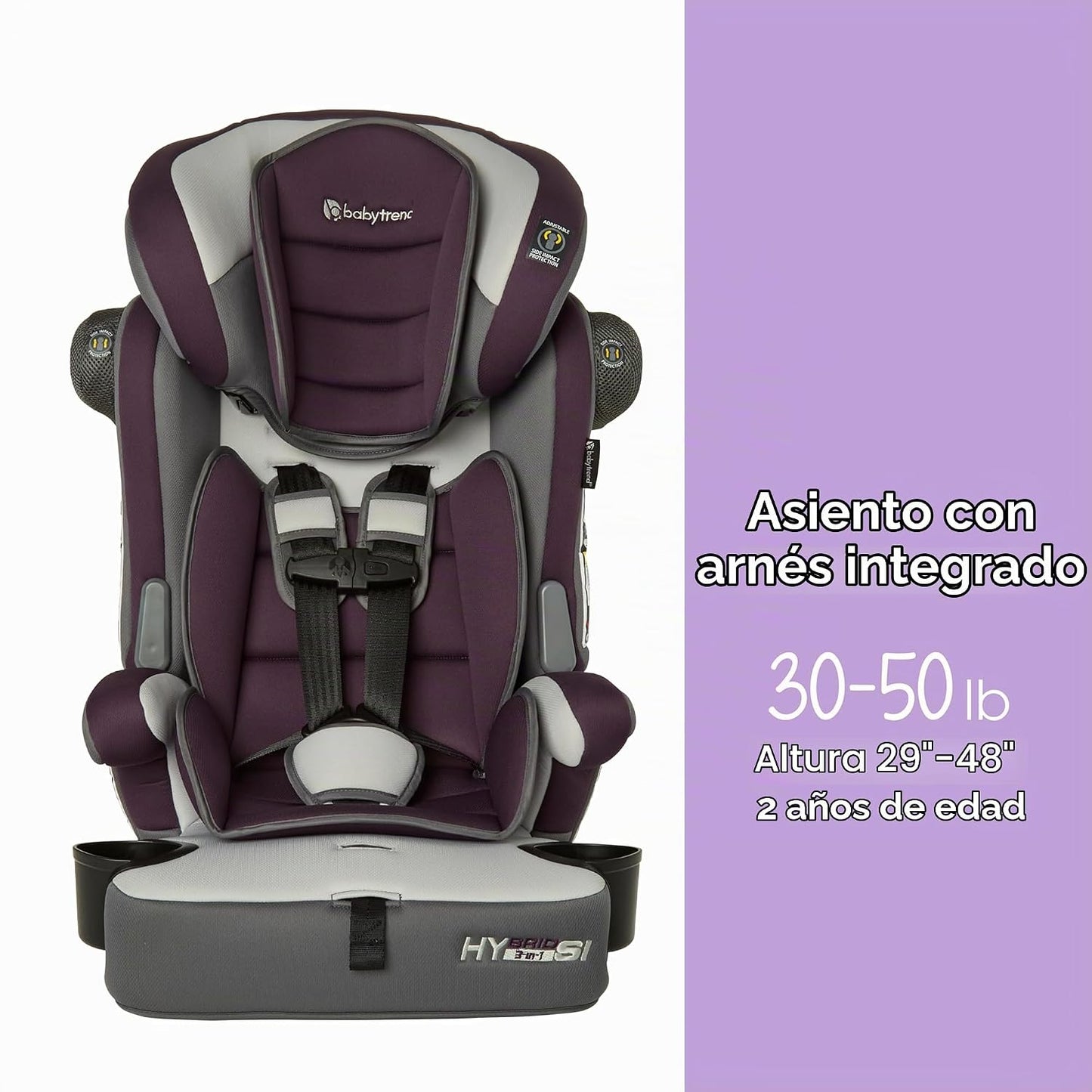 Baby Trend Hybrid SI - Asiento elevador combinado 3 en 1 con protec...
