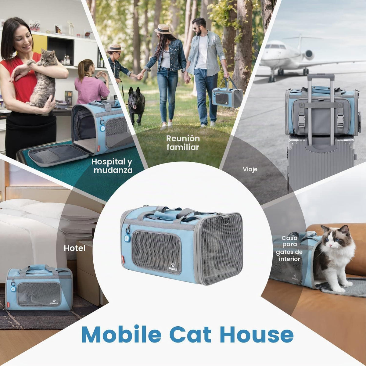 Pawaii Transportador de Mascotas Aprobado por Aerolínea para Gatos,...