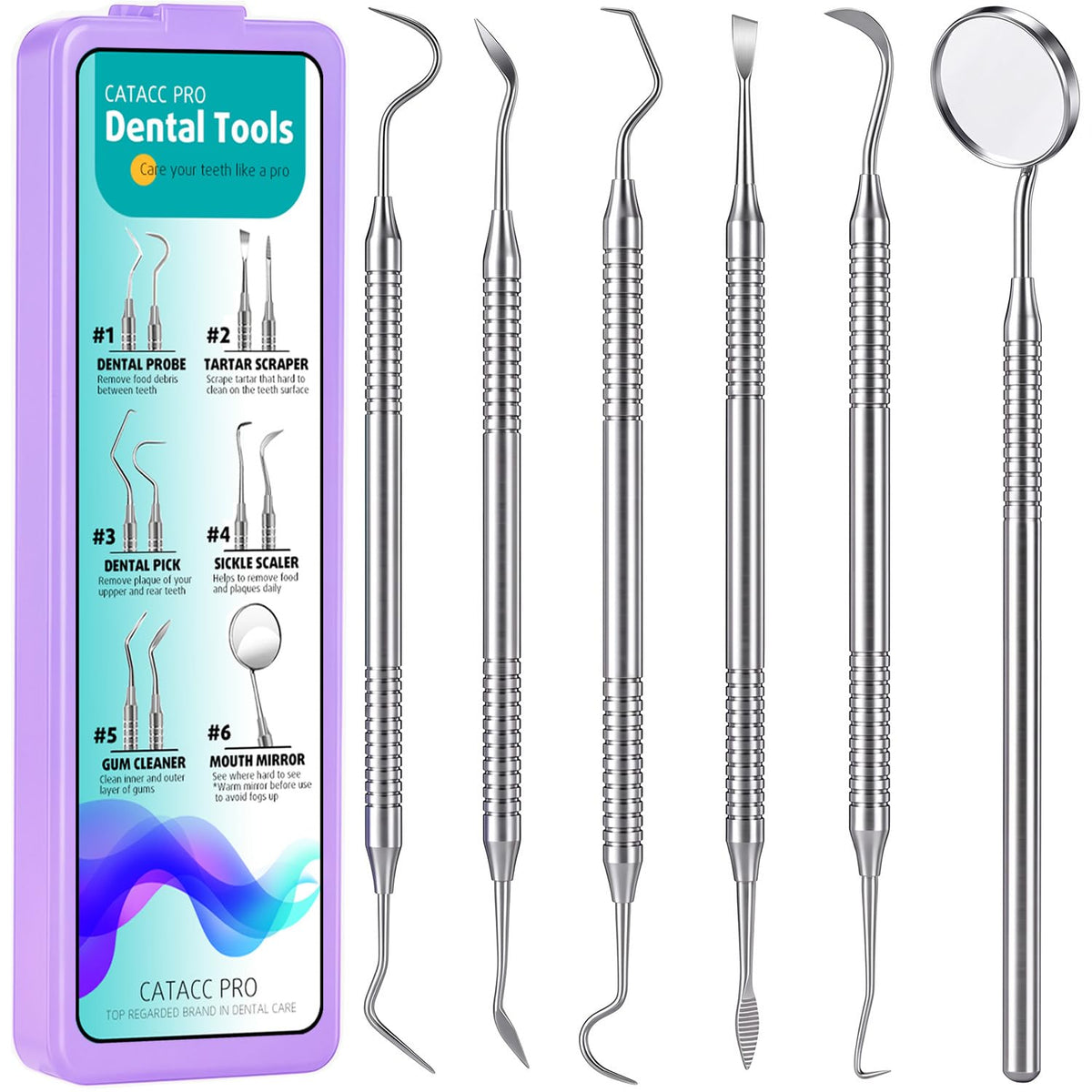 CATACC PRO Herramientas dentales, palillo dental para limpieza de d...