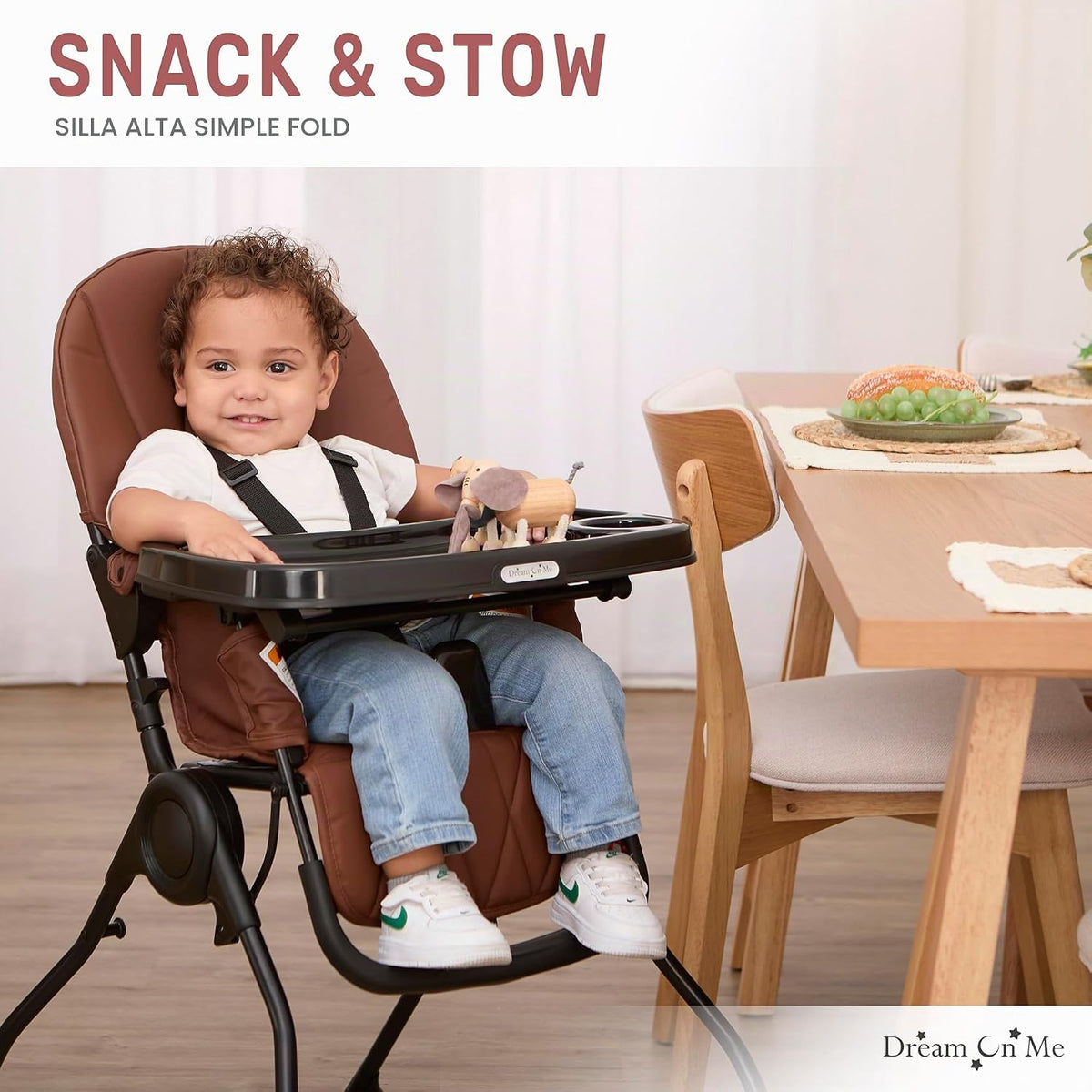 Dream On Me Silla alta para merienda y almacenamiento | Silla de al...