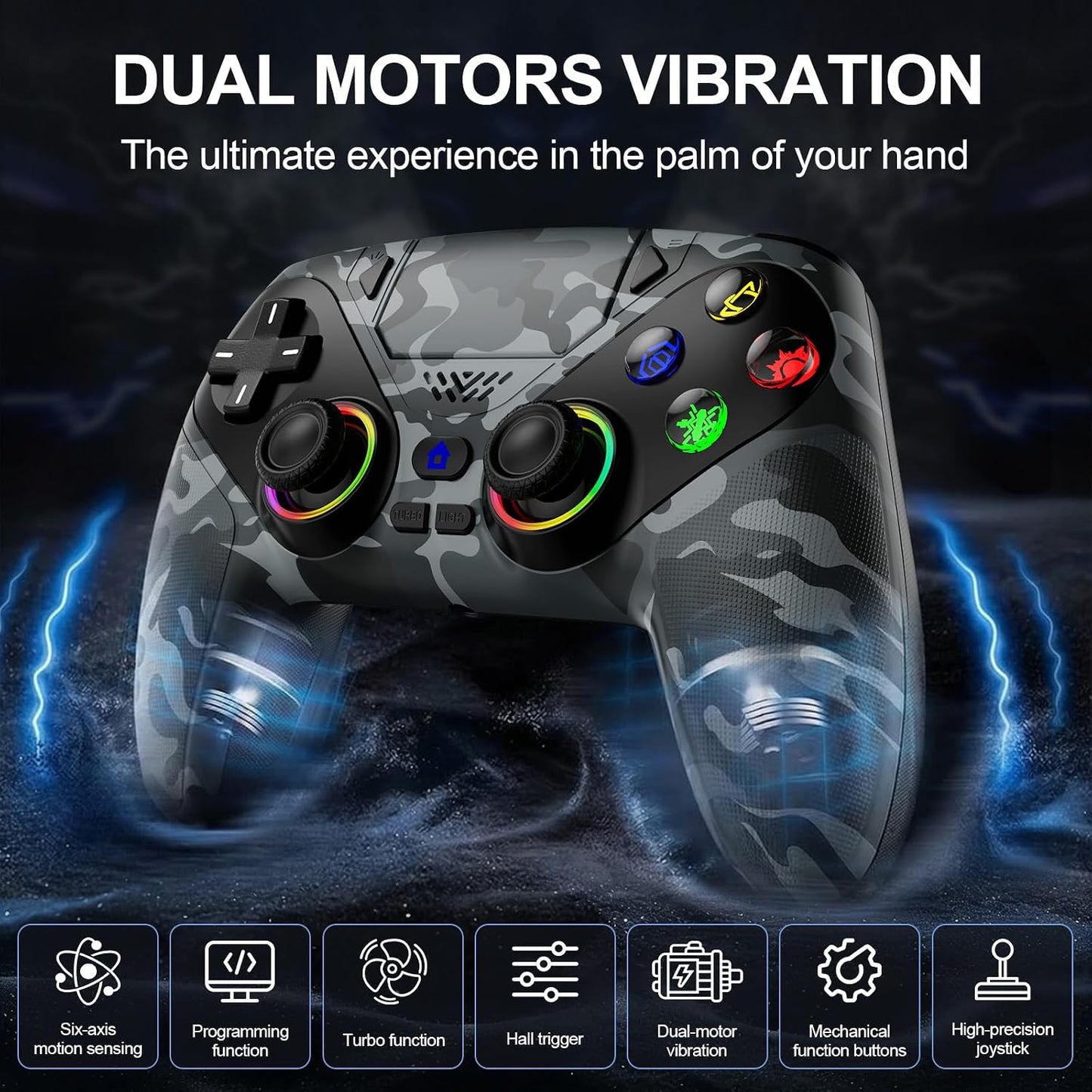 Xexvyrin Controlador inalámbrico LED para PS5, compatible con PS5 P...