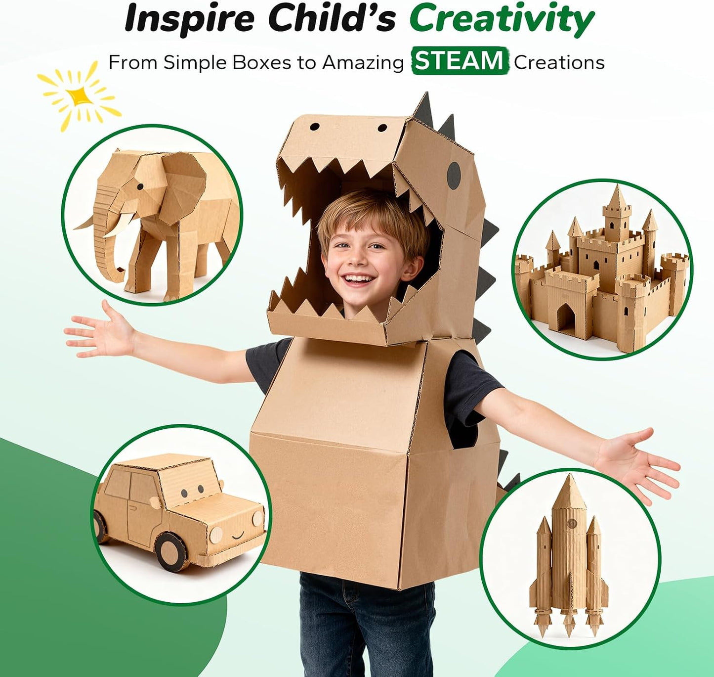 KIDINNO Safe Power - Cortador de cartón para niños, juguete educati...