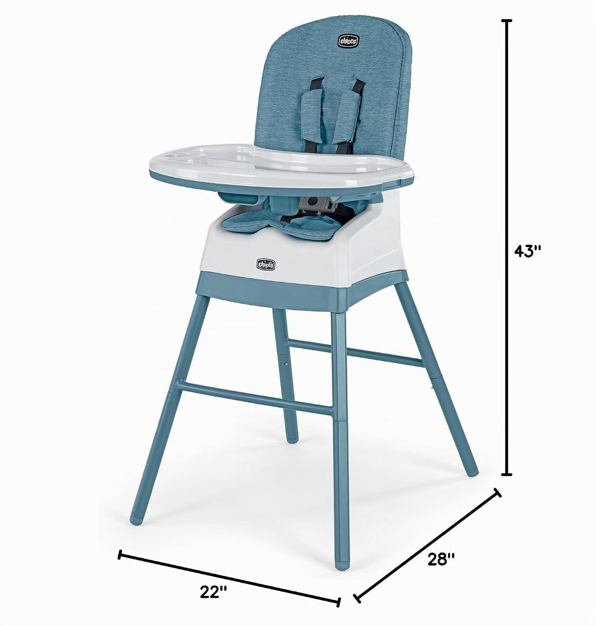 Chicco Stack Hi-Lo - Silla alta convertible multiusos 6 en 1, recli...