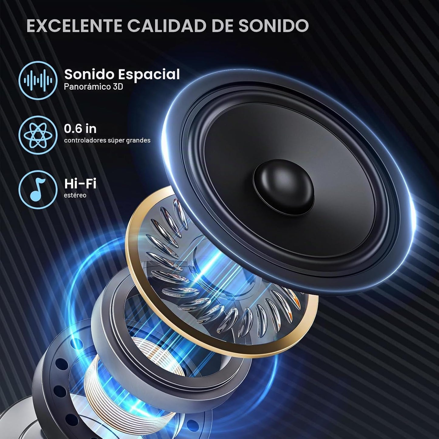 Auriculares inalámbricos de oreja abierta, auriculares Bluetooth, a...