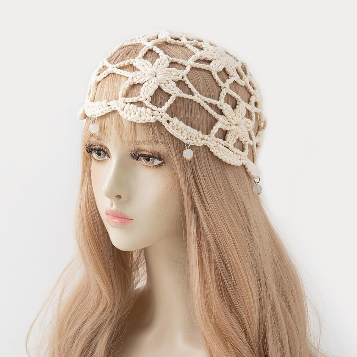 Julpsk Sombrero de ganchillo hecho a mano de verano para mujer, con...