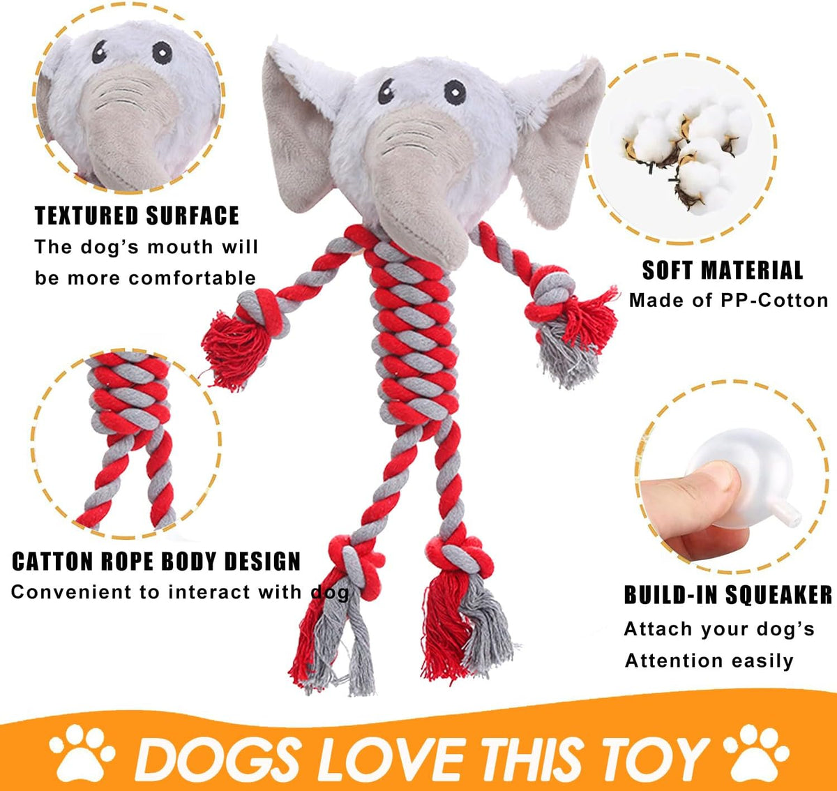 HUGEME Juguetes de cuerda para perros para mantenerlos ocupados - J...