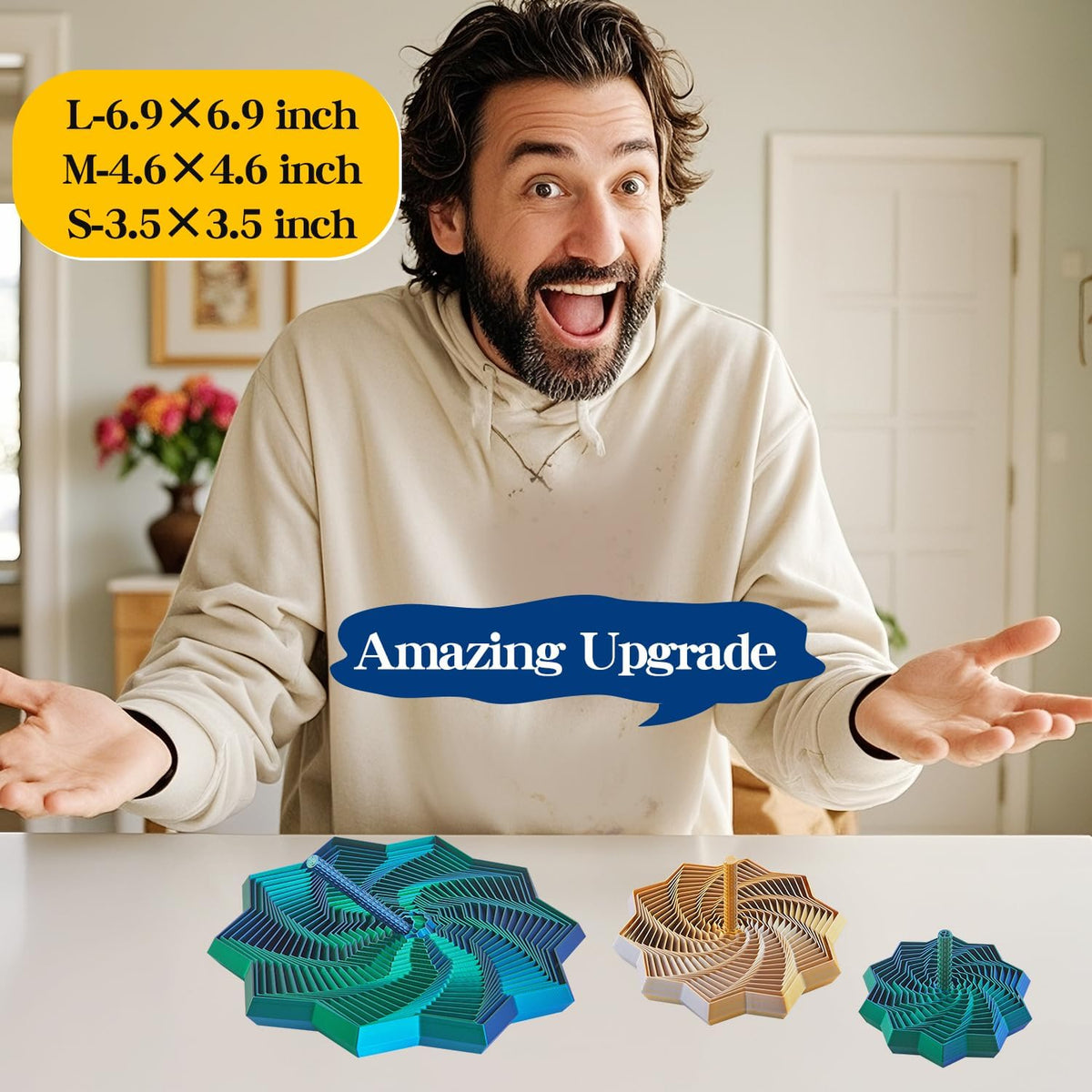Estrella sensorial expandida 3D con asa para aliviar el estrés, ent...