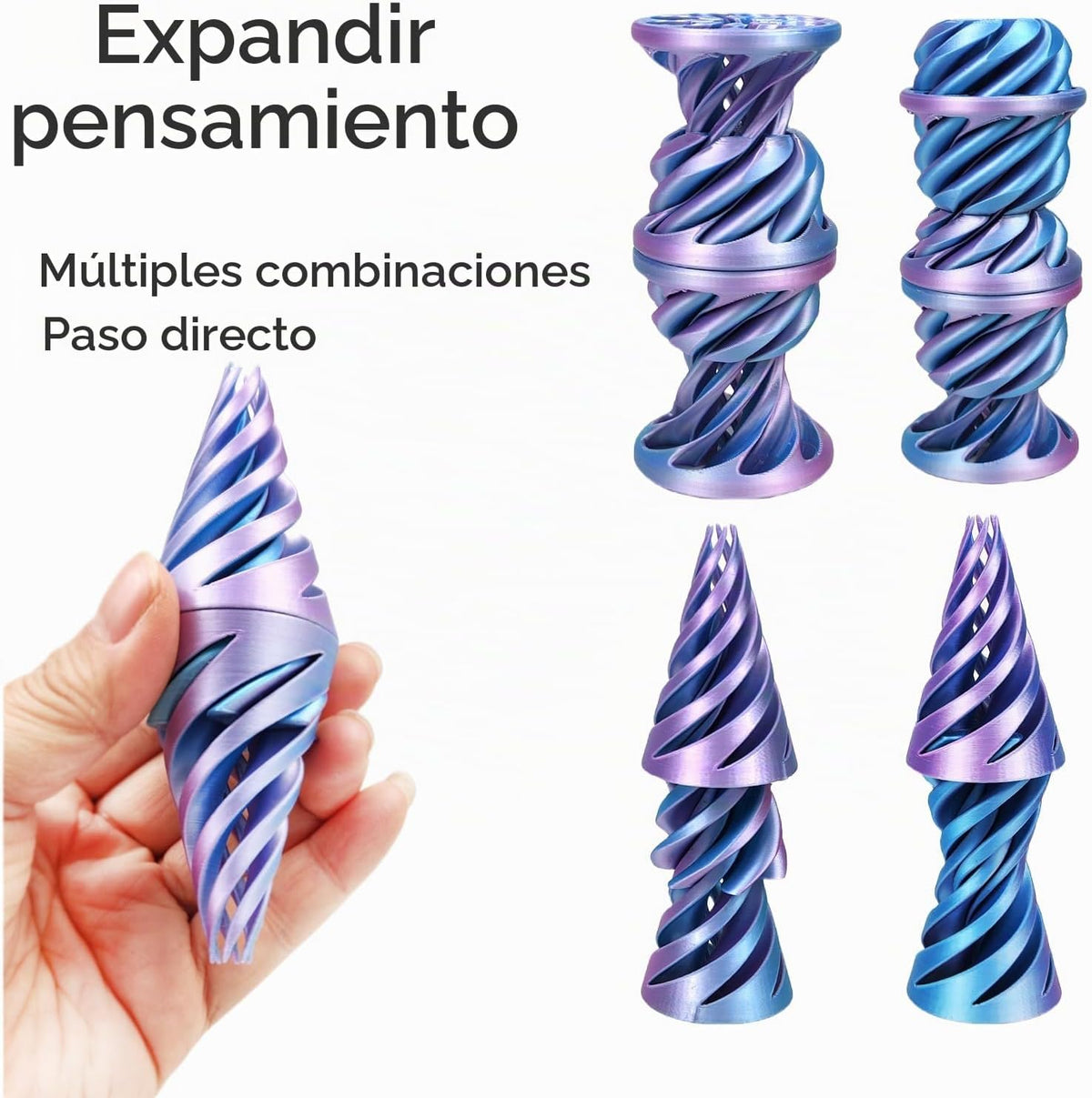 3 piezas de escultura de pirámide imposible impresa en 3D, juguete...