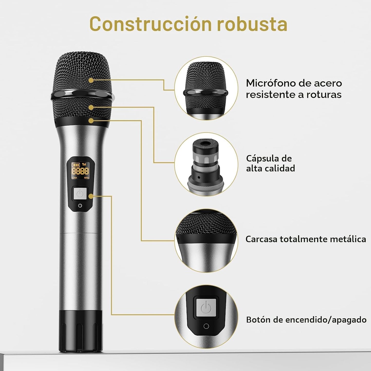 TONOR Micrófonos Inalámbricos, Sistema de Micrófono de Mano Dual Pr...