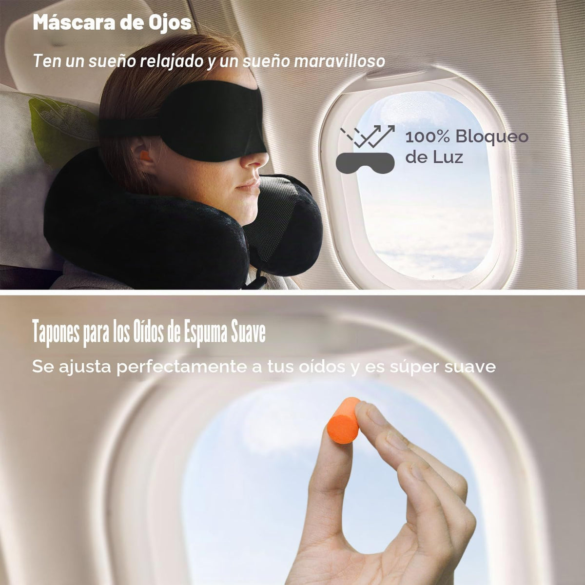 Elvodosia Almohada de viaje, almohada de cuello de espuma viscoelás...