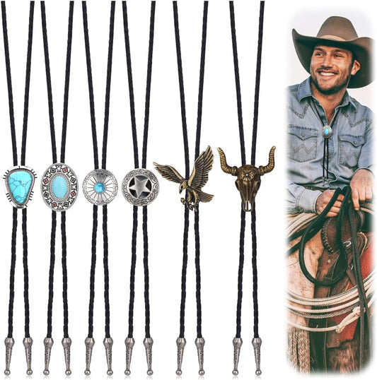 Subiceto Corbata de bolo para hombre, collar de vaquero occidental...