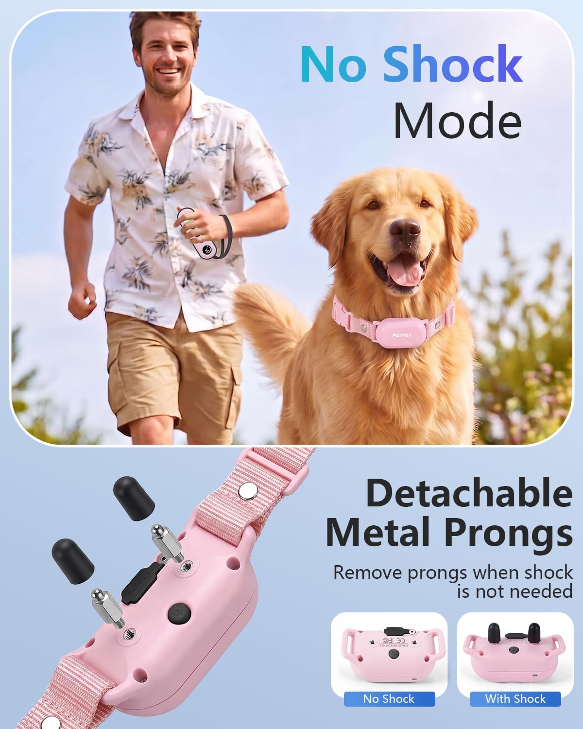 PATPET Collar de Entrenamiento para Perros con Control Remoto - Col...