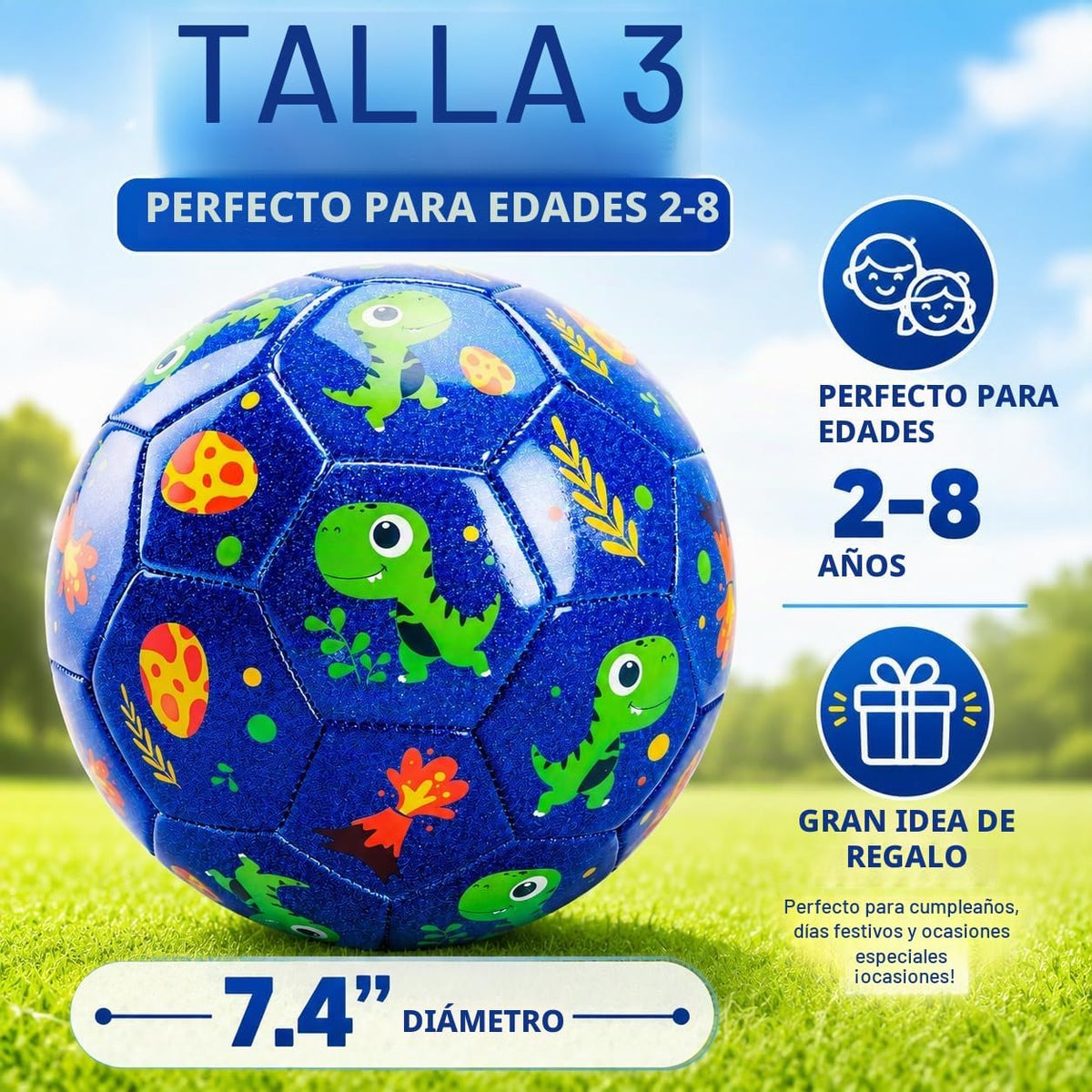 Balón de fútbol U&C Planet tamaño 2, 3, 4 para niños pequeños y jóv...