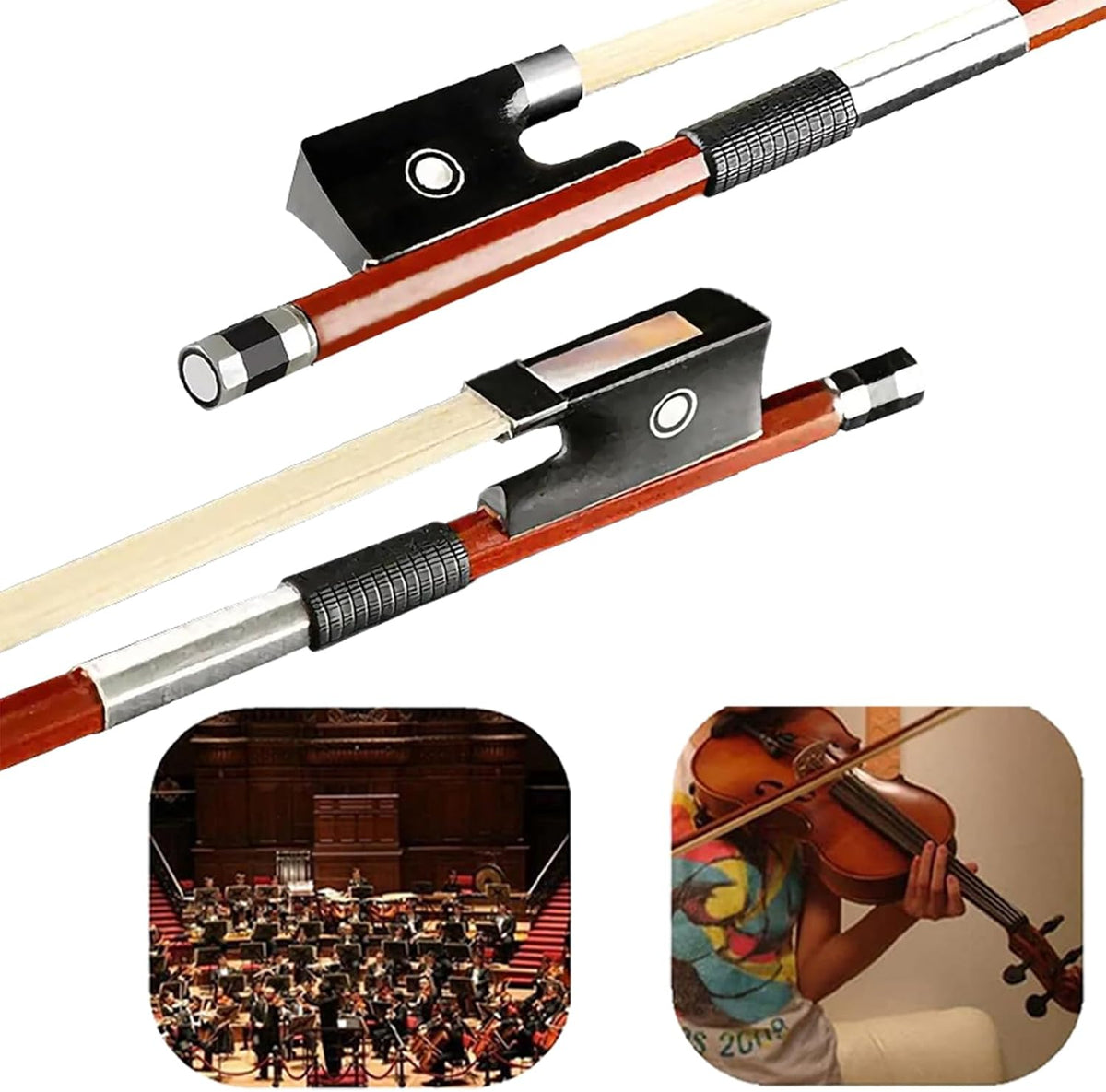 AMZZ Arco de violín 3\/4 para estudiantes y intérpretes avanzados \...