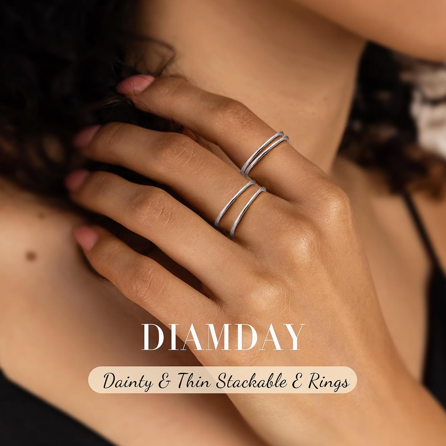 Diamday Anillos de Plata de Ley S925 para Hombre y Mujer, Anillo de...