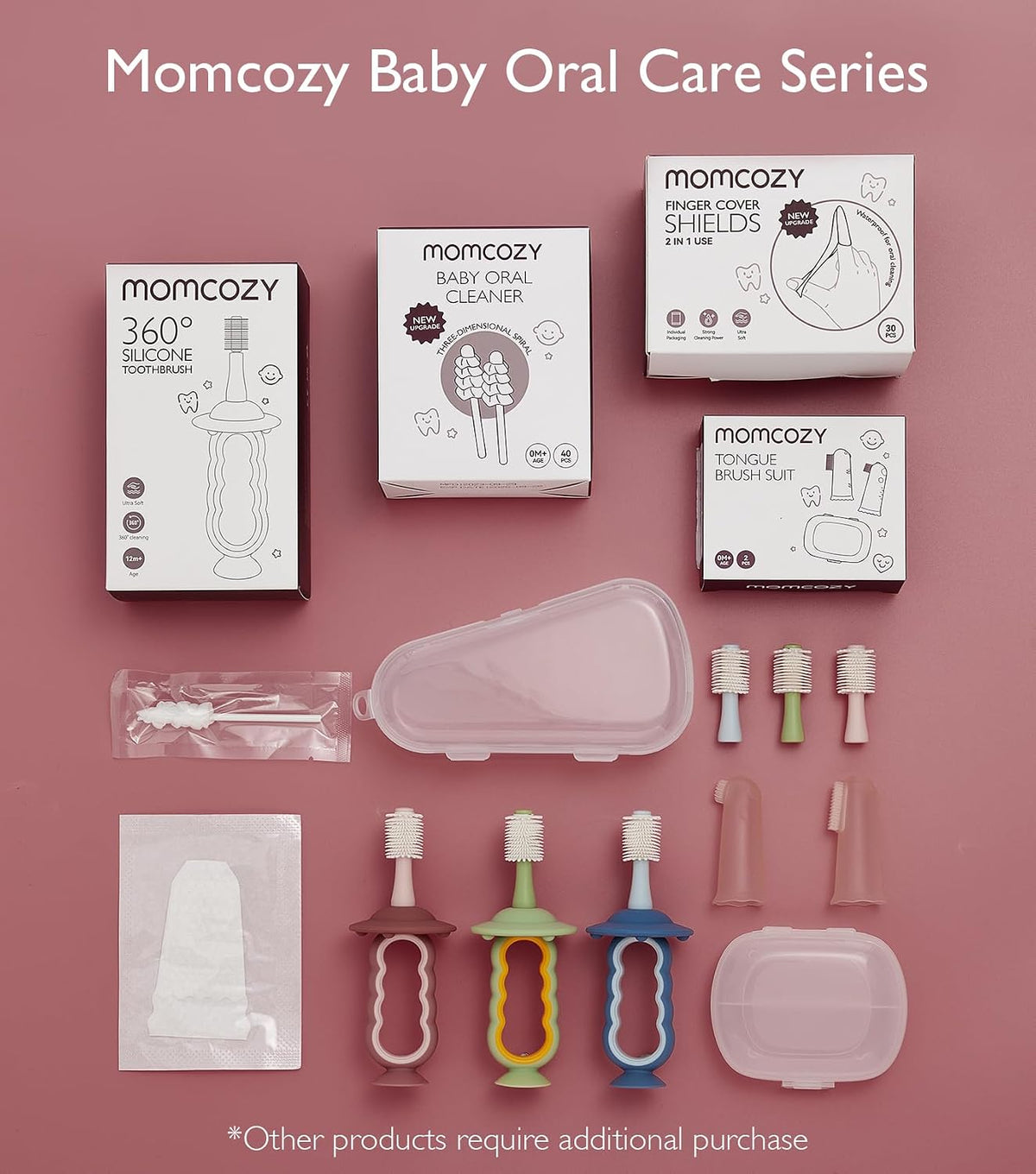 Momcozy Cepillo de Dientes de Dedo de Silicona para Bebé, Cepillo d...