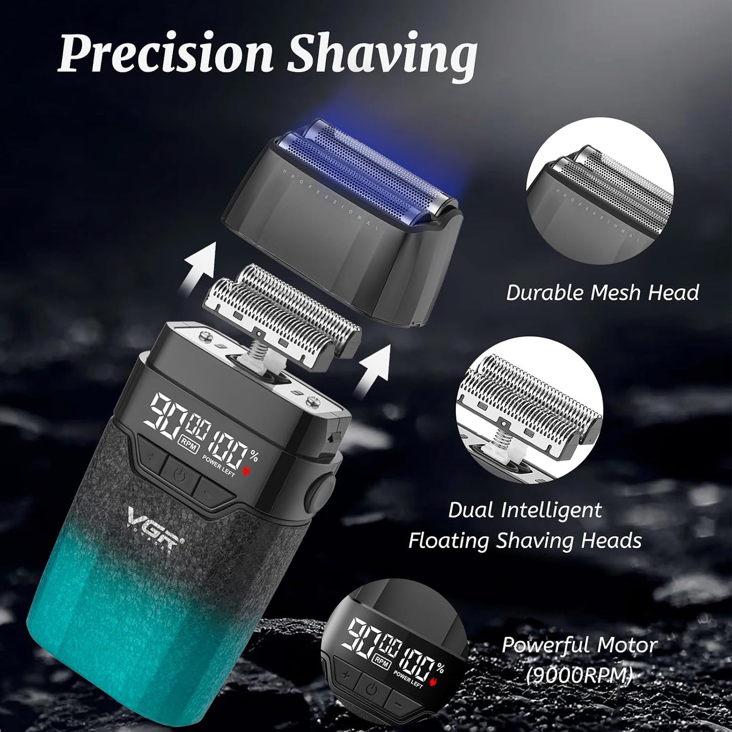 VGR 640S3 - Kit profesional de corte de cabello 3 en 1, 9000 rpm, c...