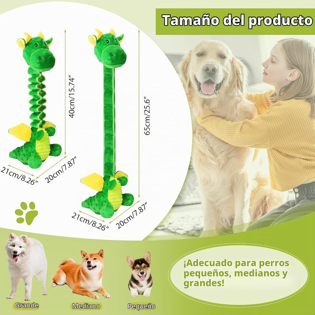 Eneston Juguetes Grandes Chirriantes para Perros, Juguetes de Tira...