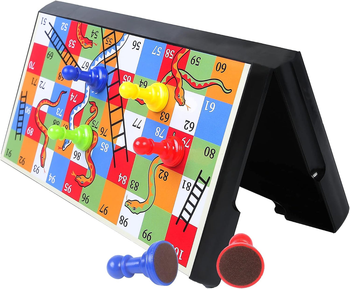 KIDAMI Juego de Serpientes y Escaleras Magnético con Caja de Almace...
