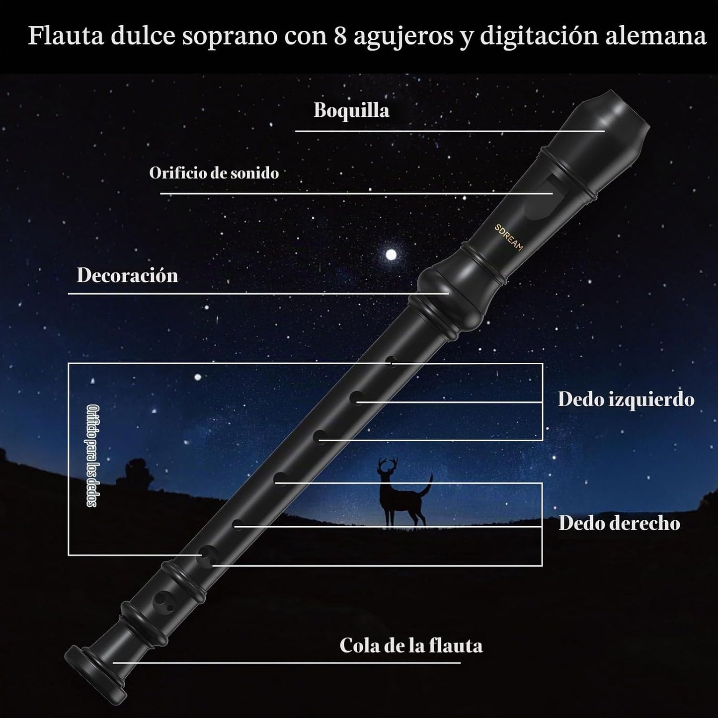 SDREAM Instrumento de grabadora soprano para niños principiantes y...