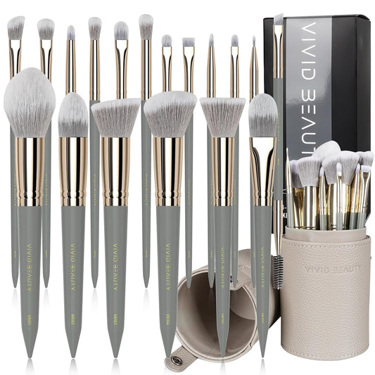 Vivid Beauty Juego de Brochas de Maquillaje, 18 Piezas de Brochas d...