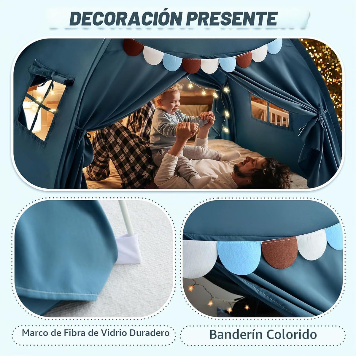 Toldo de cama de tamaño completo para niños, tienda de campaña para...
