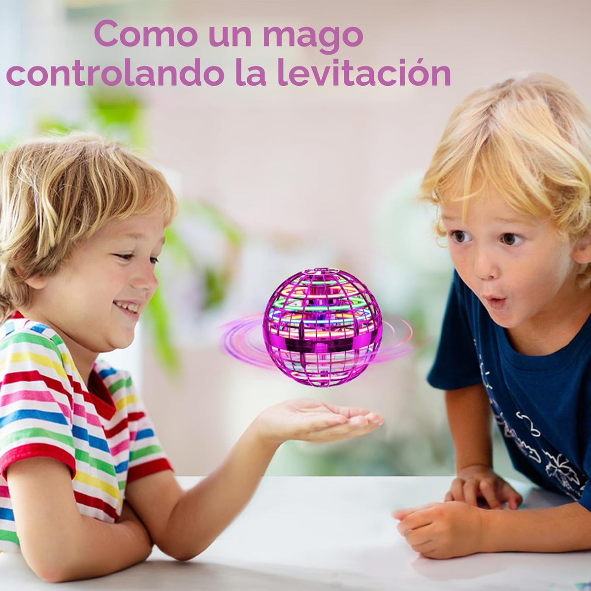 Ivtivfu Bola de orbe voladora (rosa, 2025 actualizada) con luces de...