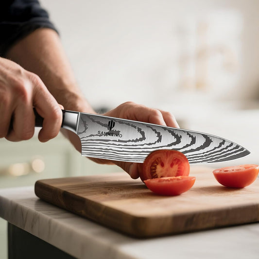 SANMEIHO Juego de cuchillos 16 piezas, cuchillo de cocina japonés c...