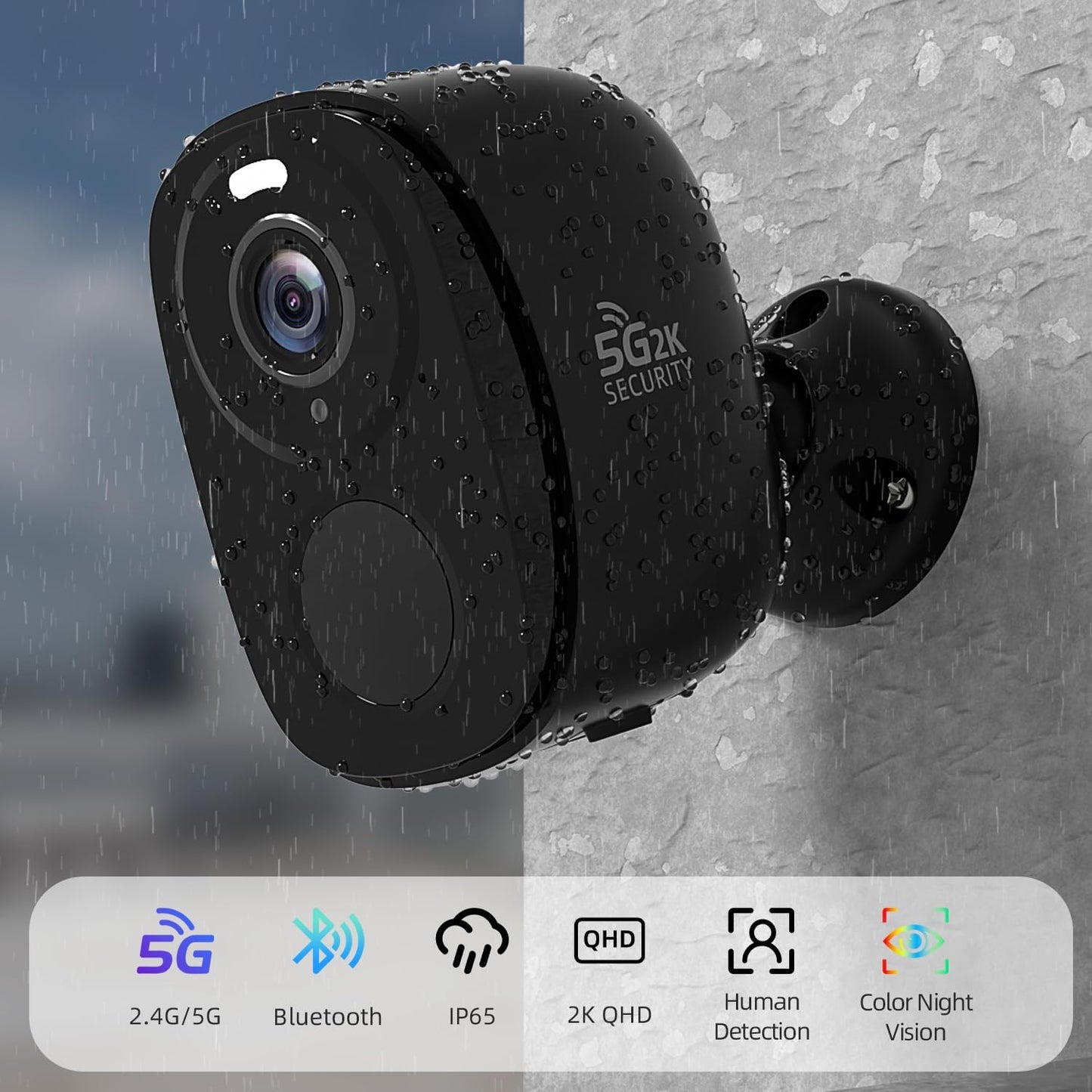 Rraycom Paquete de 2 cámaras de seguridad inalámbricas para exterio...