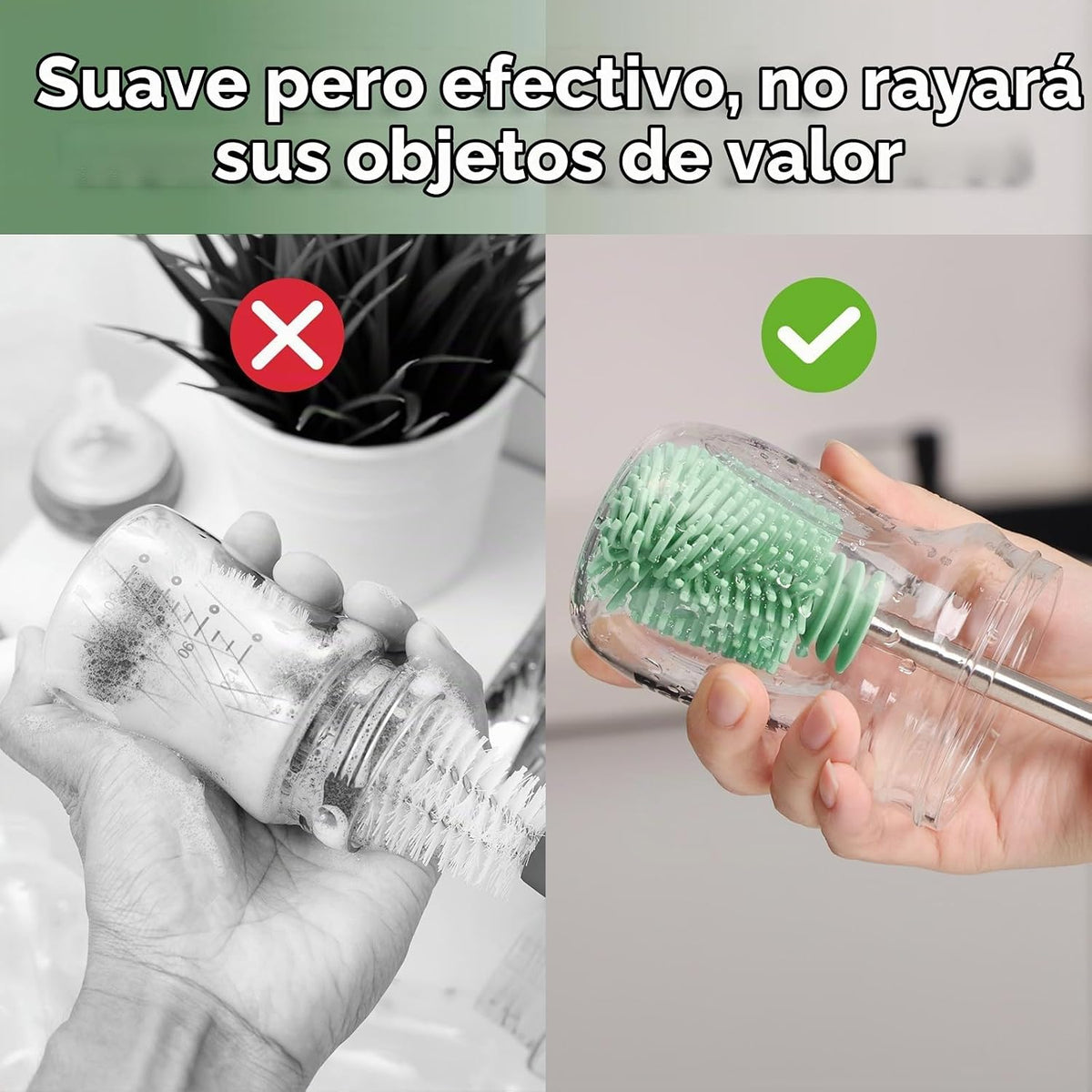 haakaa Cepillo de Limpieza Cepillo de Silicona para Biberones de Do...