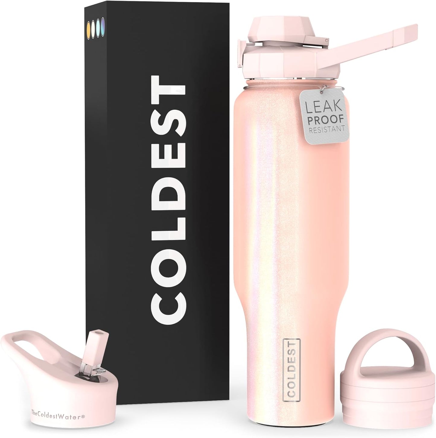 Coldest Botella de agua deportiva \u2013 Tapas 3 en 1 (Chug, popote...